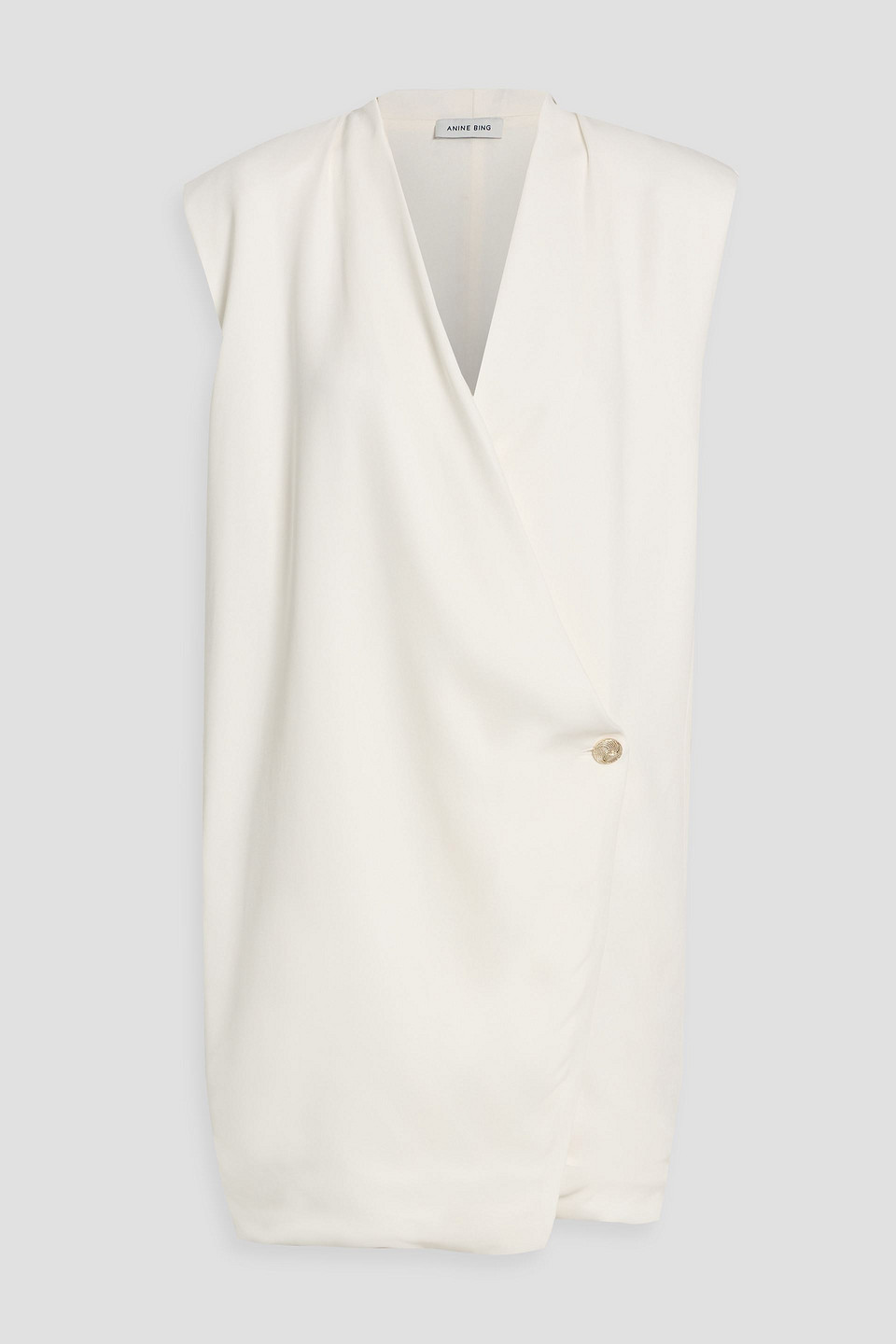 Anine Bing Crepe Mini Dress In White