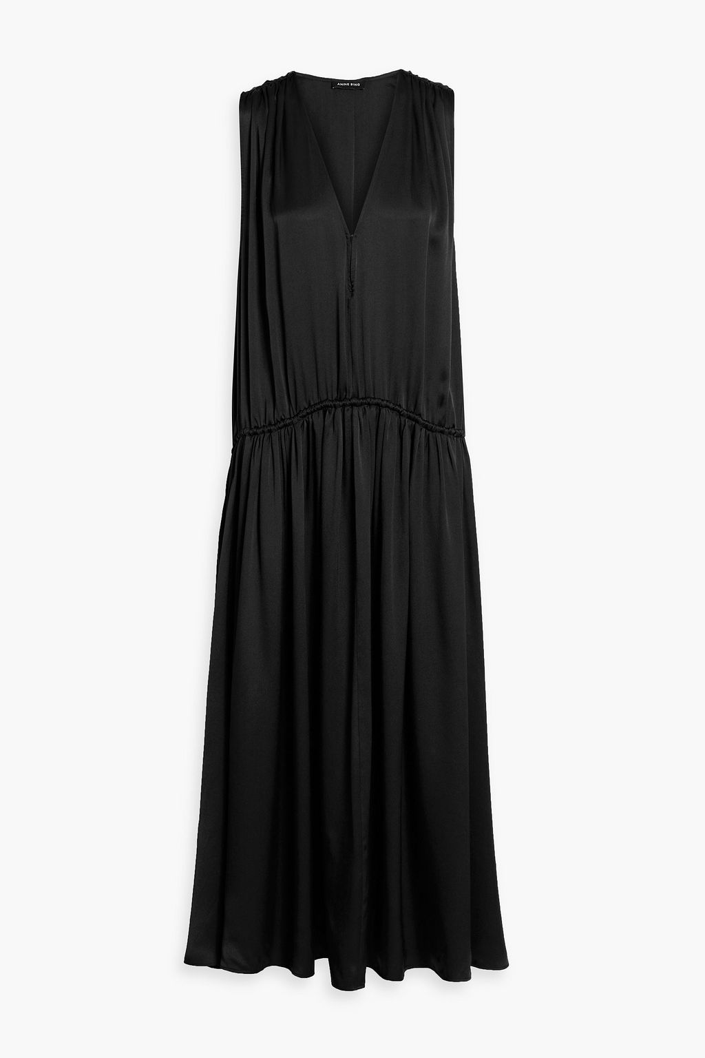anine bing black silk dress ANINE BING Clementine Dress