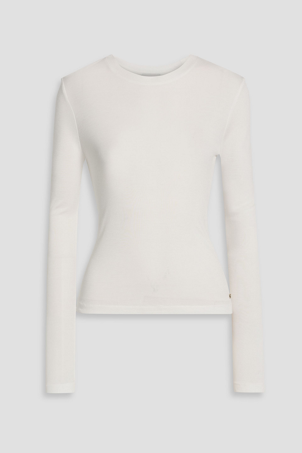 Anine Bing Amani Micro Modal And Cashmere-blend Top In Ivory