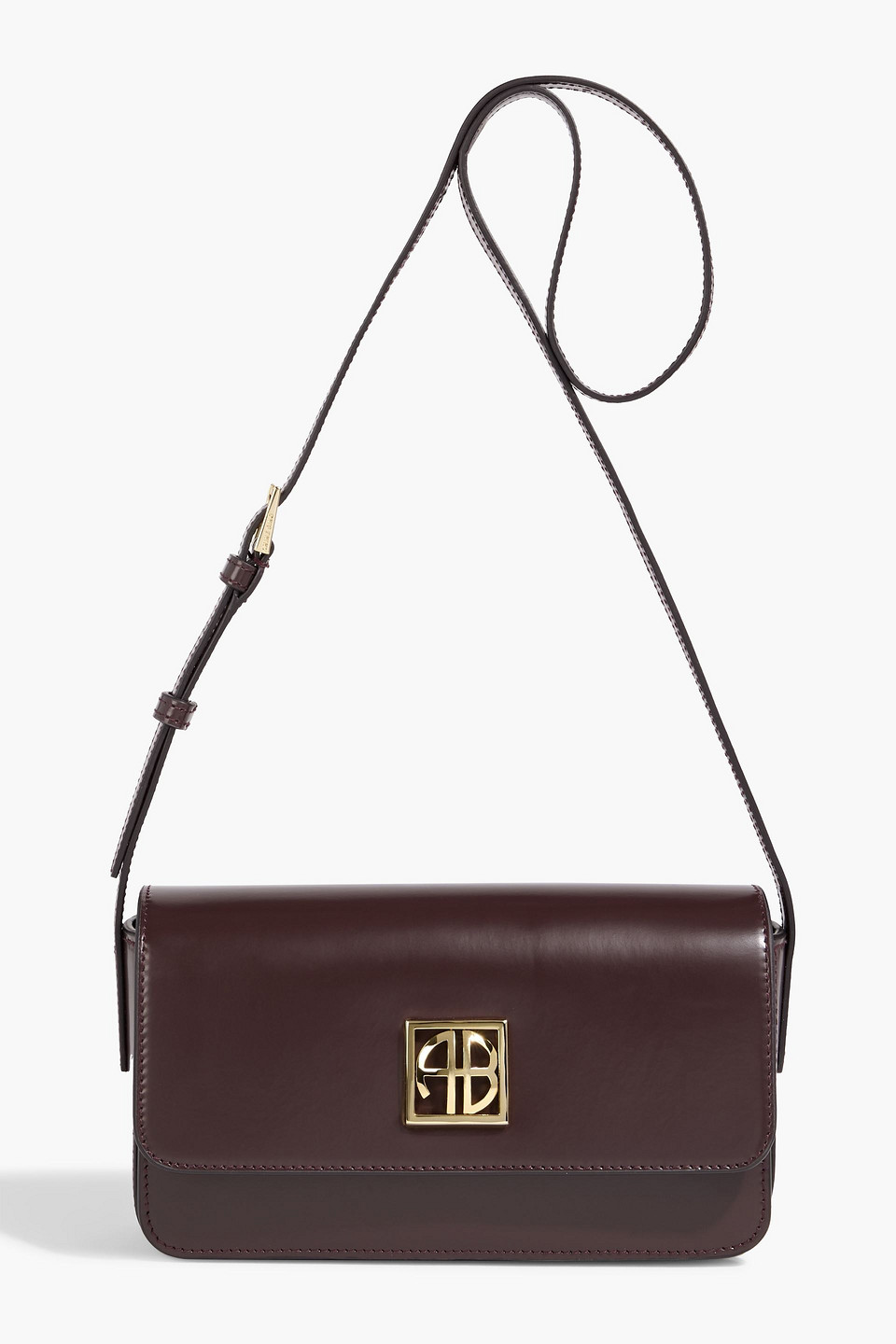 anine bing - elly leather cross-body bag - burgundy - onesize