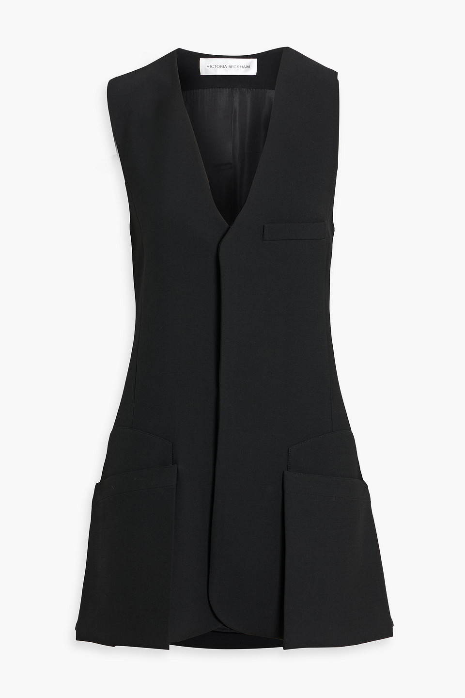 Victoria Beckham Crepe Mini Dress In Black