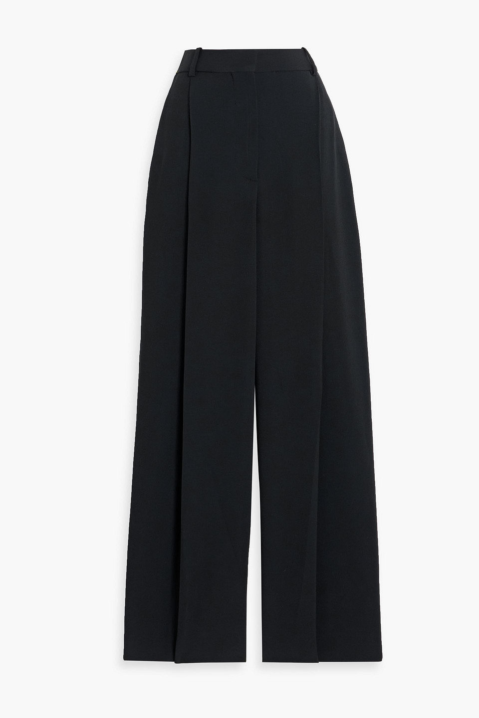 Victoria Beckham Crepe Straight-leg Pants In Black