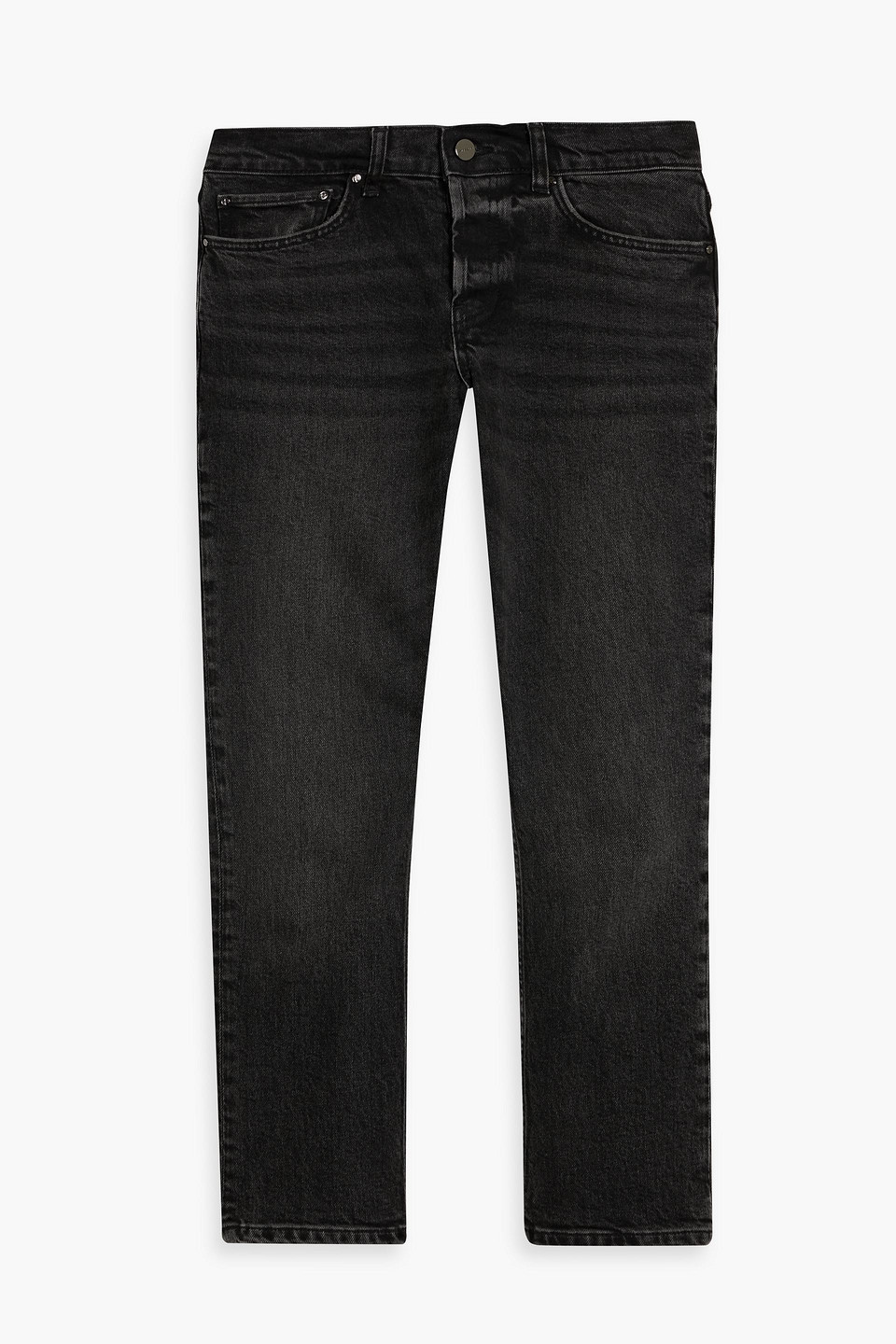 Anine Bing Nix Cropped Mid-rise Slim-leg Jeans In Black