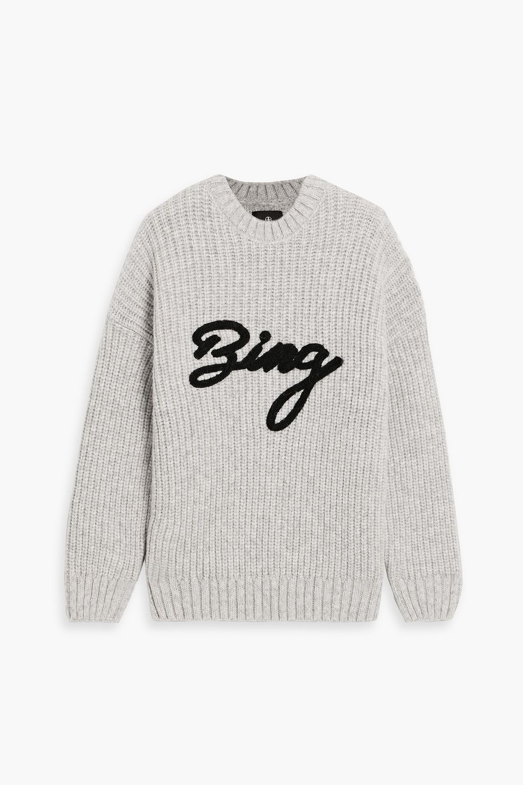 ANINE BING Sydney appliquéd ribbed-knit sweater | THE OUTNET
