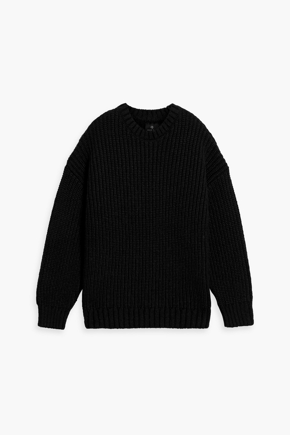 Anine Bing Sydney Ribbed-knit Sweater In Black