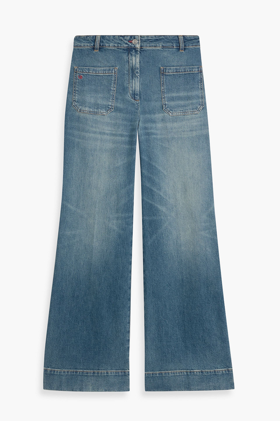 Victoria Beckham Alina High-rise Wide-leg Jeans In Mid Denim