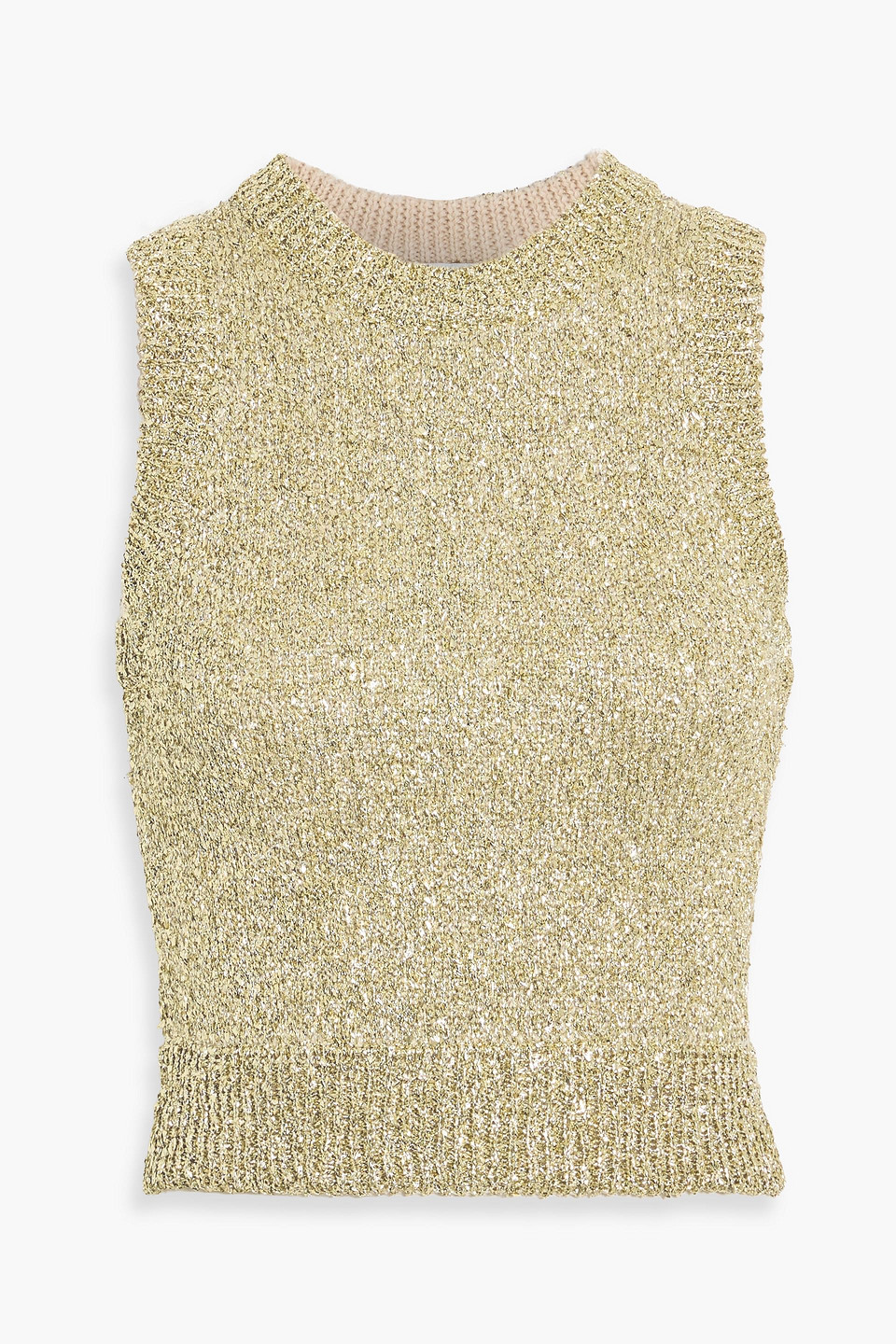 rabanne - metallic wool-blend top - metallic - xs