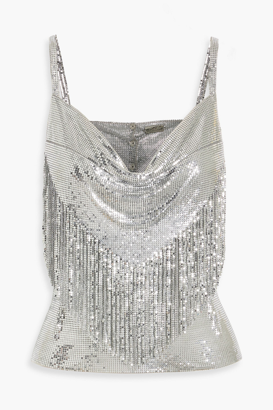 rabanne - fringed chainmail top - metallic - fr 38