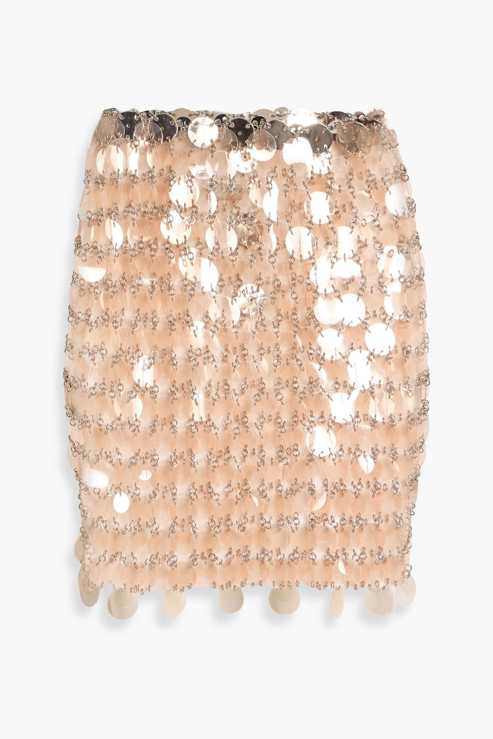 rabanne - chainmail mini skirt - orange - fr 38