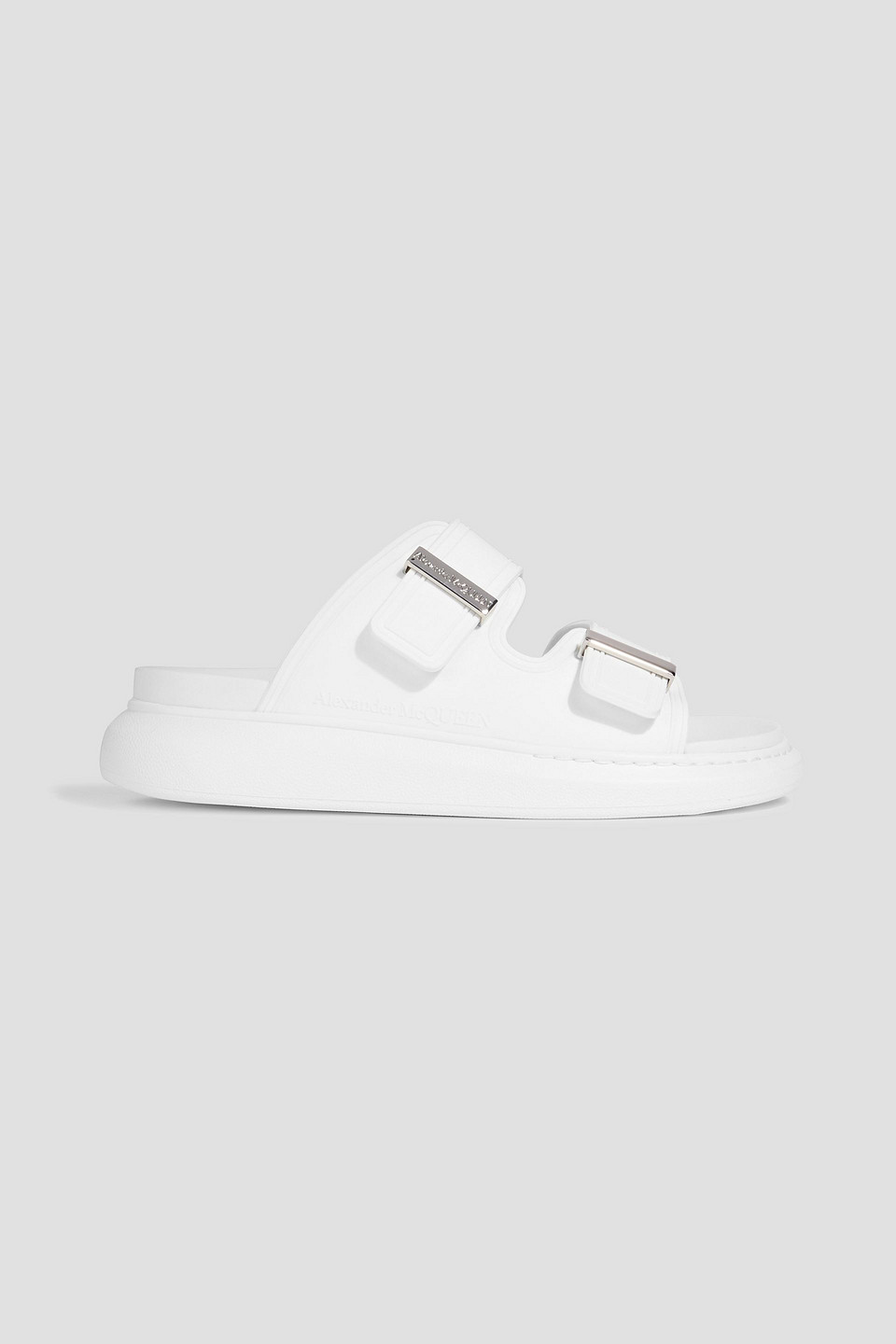 Alexander Mcqueen Hybrid Buckled Rubber Slides In White