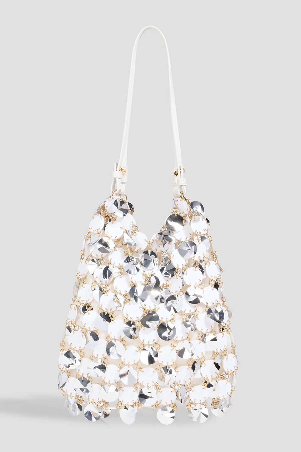 rabanne - sparkle chainmail shoulder bag - white - onesize