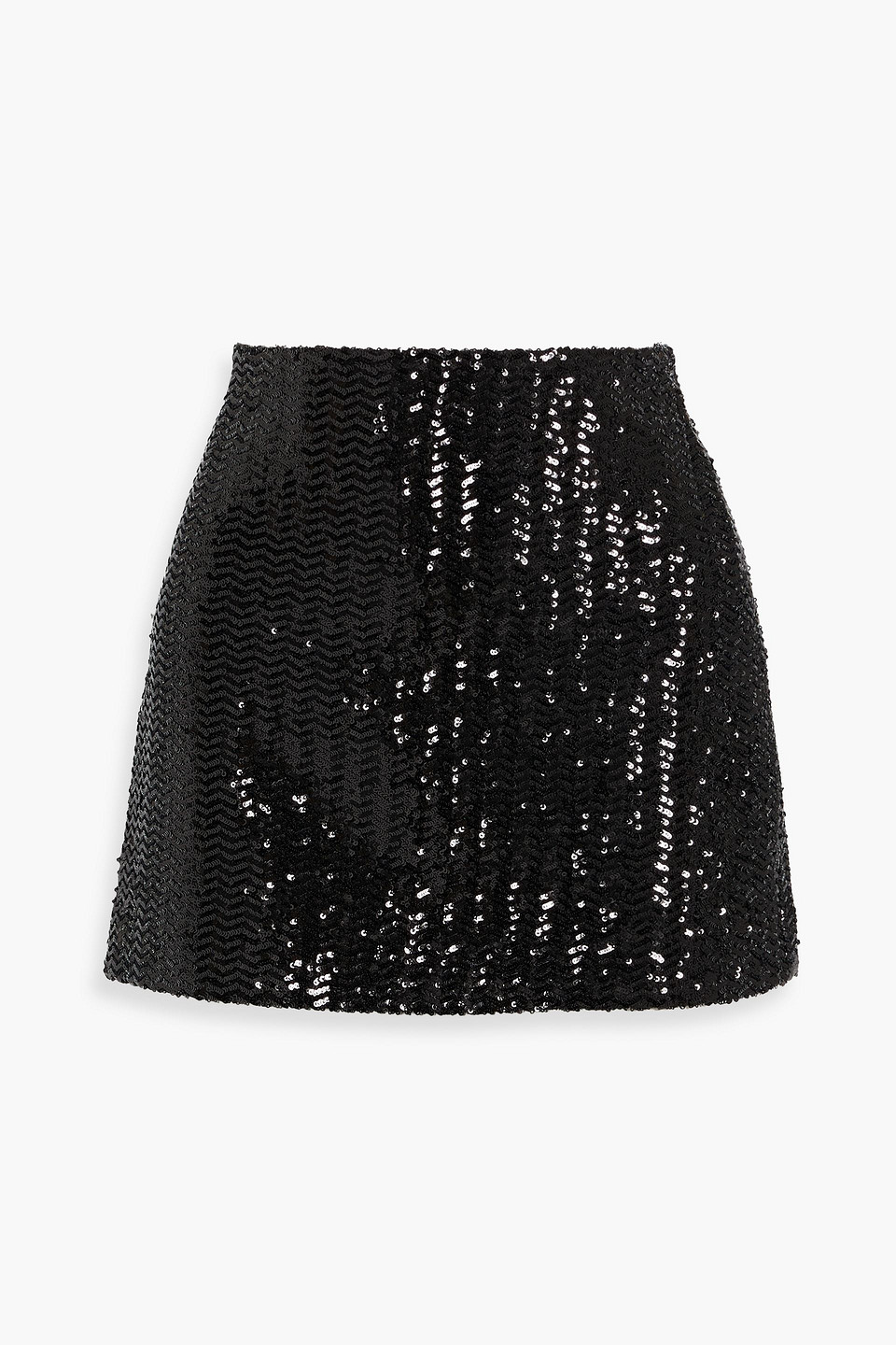 Anine Bing Tierra Sequined Tulle Mini Skirt In Black