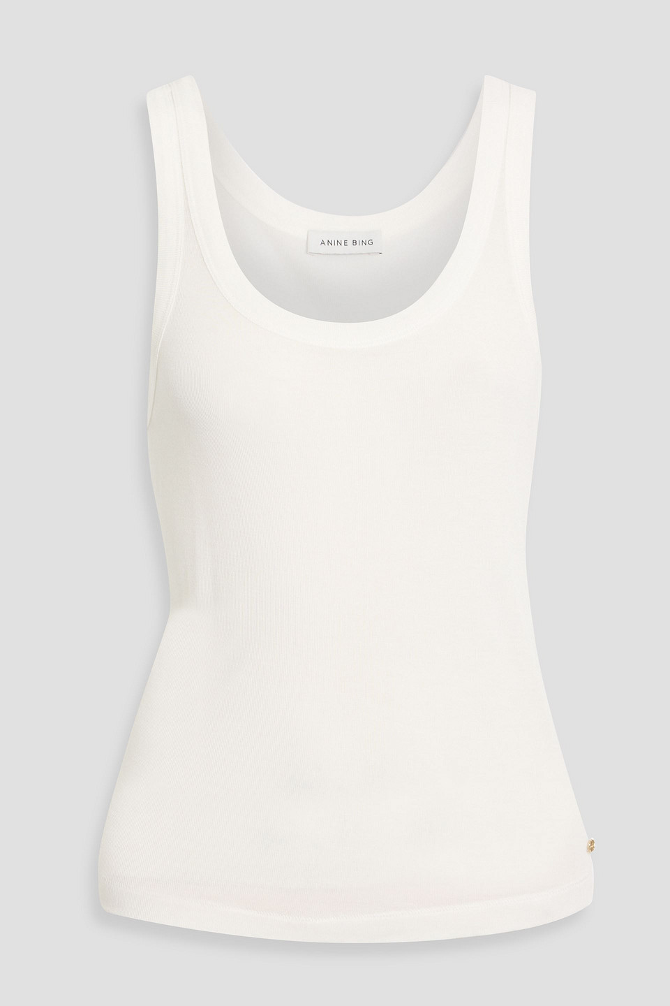 Anine Bing Brine Micro Modal And Cashmere-blend Tank In Off-white