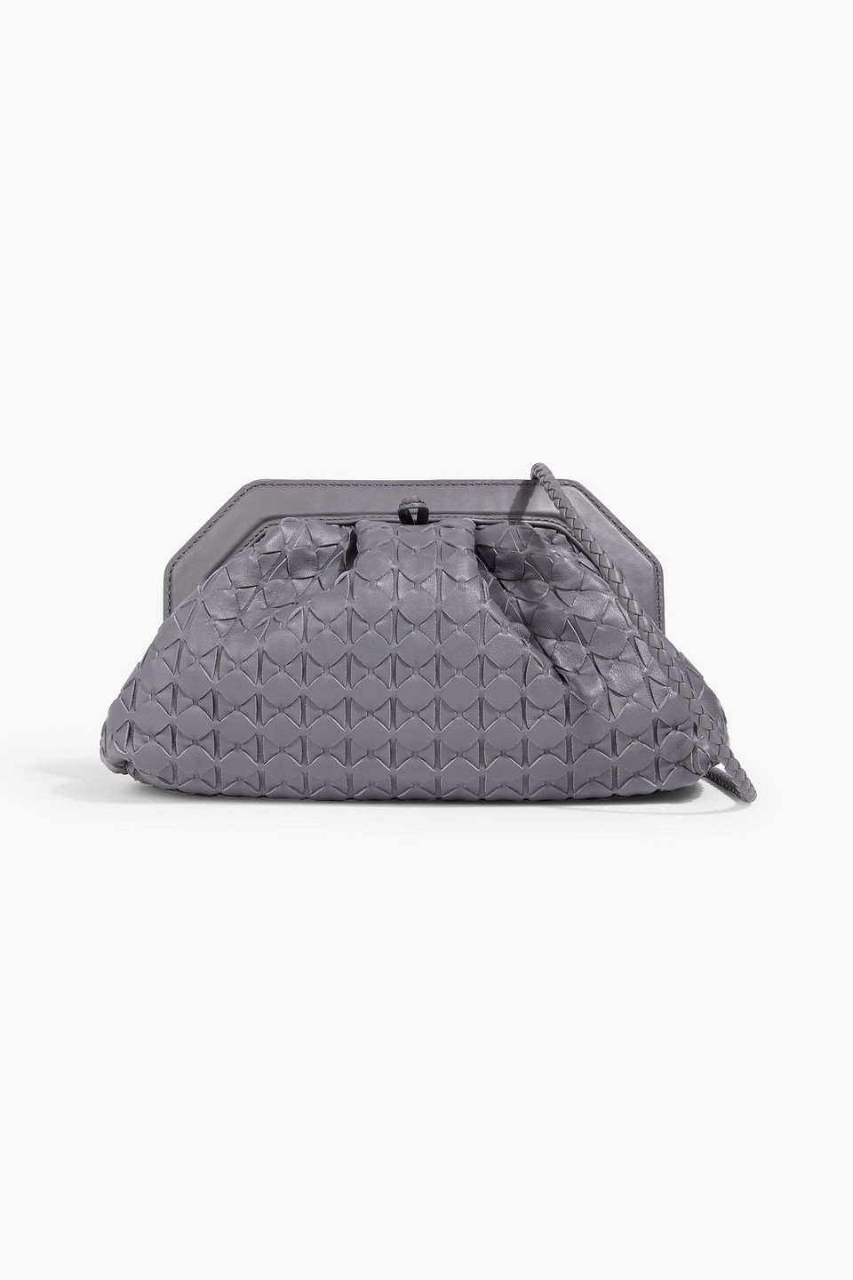 serapian - secret mosaico woven leather clutch - gray - onesize