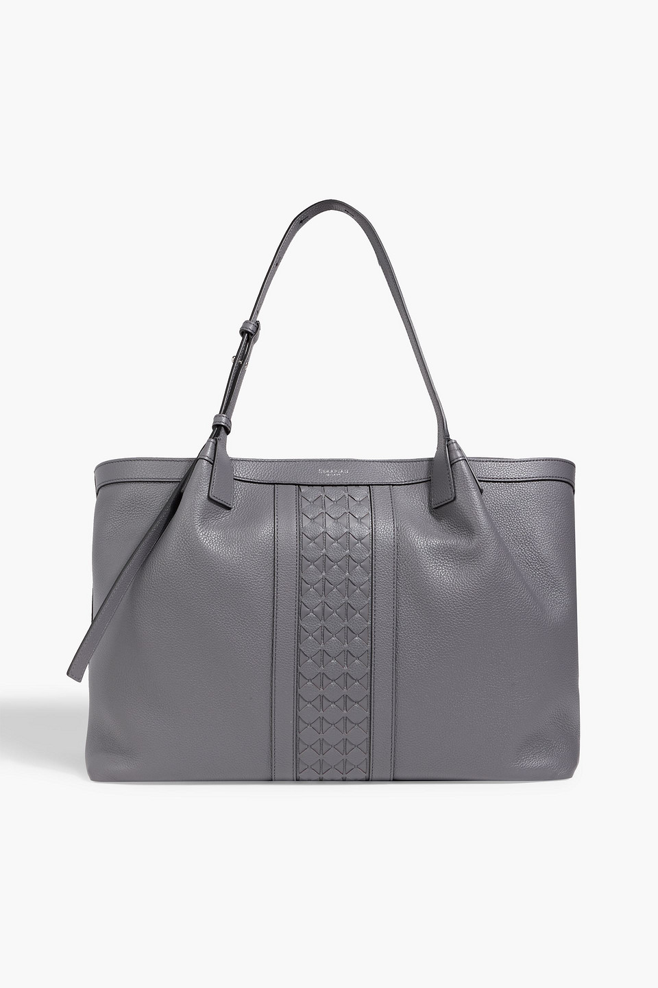 serapian - secret textured-leather tote - gray - onesize