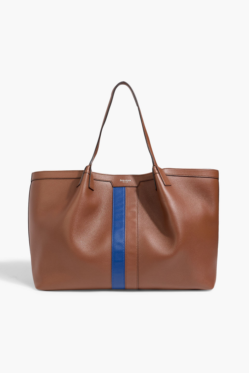 serapian - secret textured-leather tote - brown - onesize