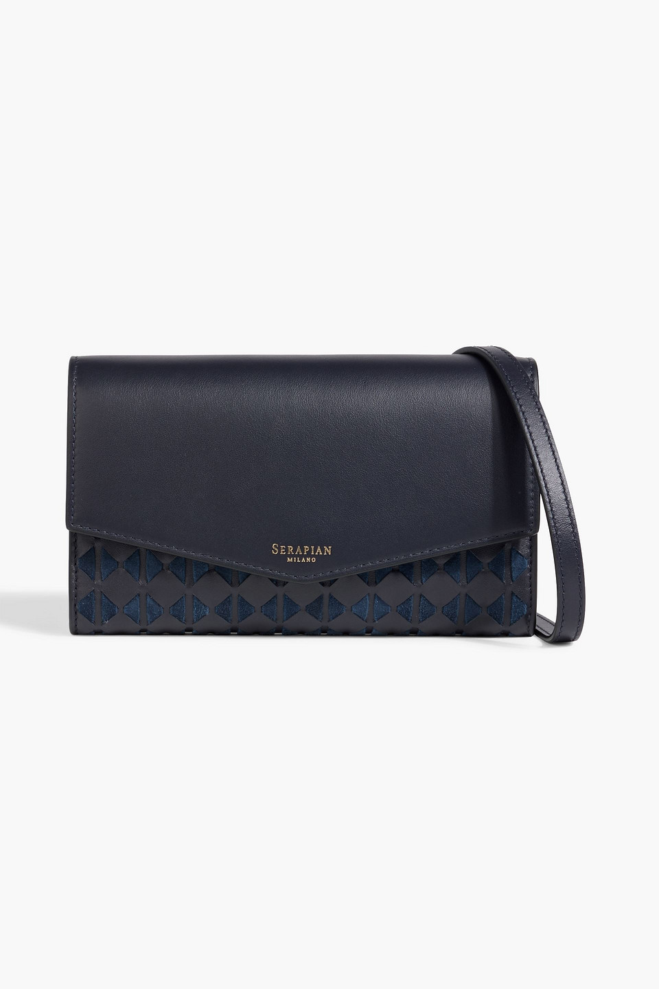 serapian - milano woven leather clutch - blue - onesize
