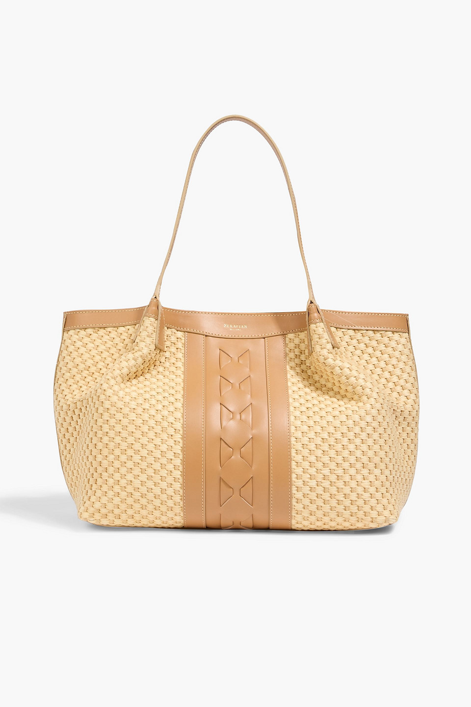 serapian - secret leather-trimmed raffia tote - neutral - onesize