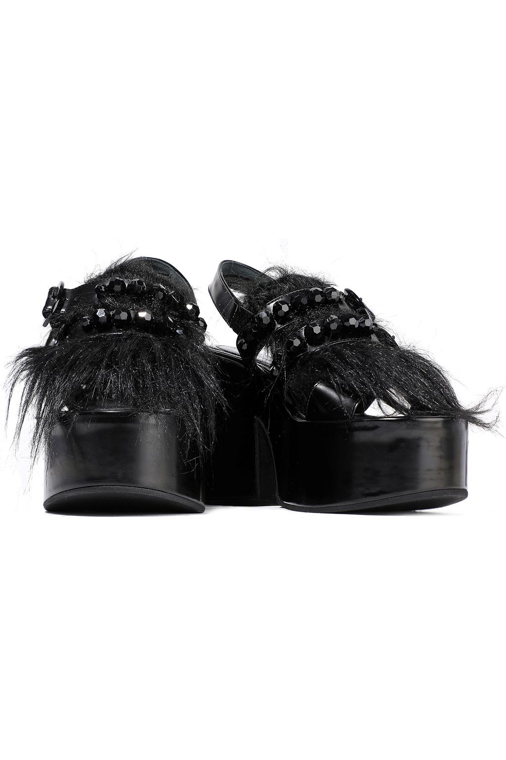 SIMONE ROCHA Embellished leather platform slingback sandals