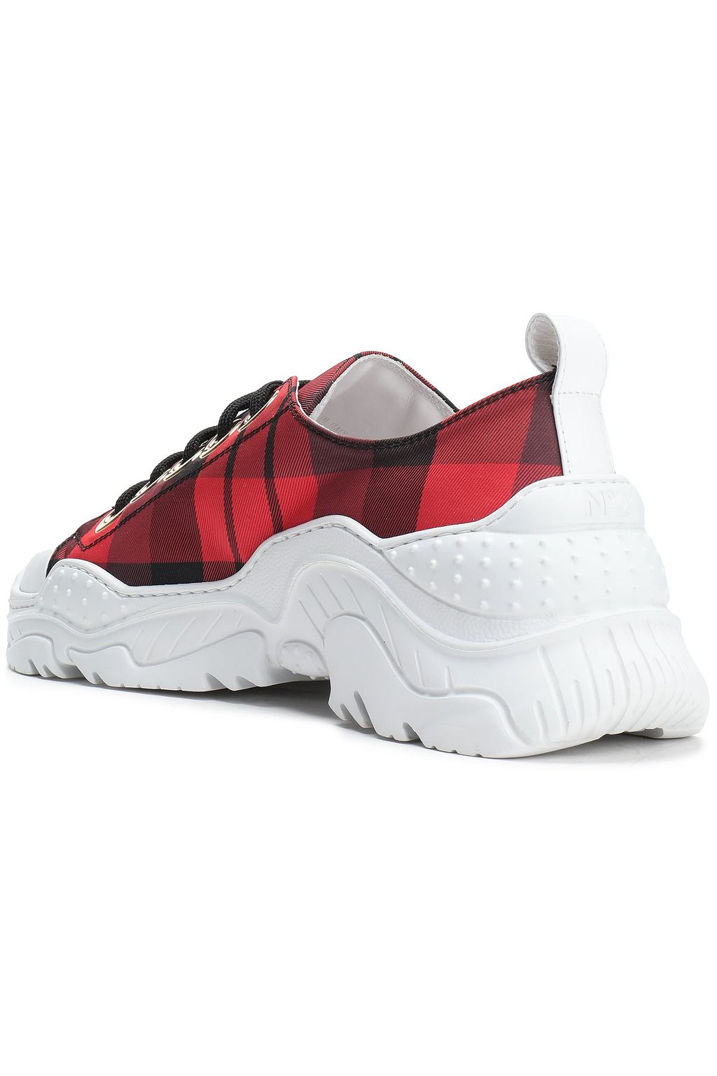 N°21 Billy leather-trimmed printed canvas sneakers