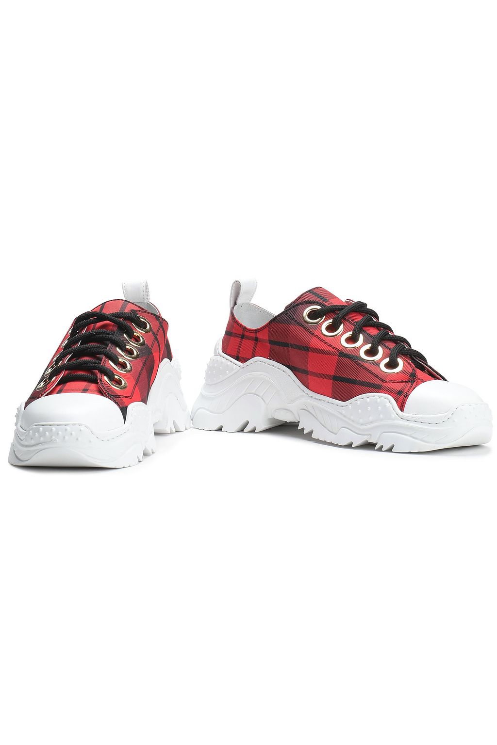 N°21 Billy leather-trimmed printed canvas sneakers