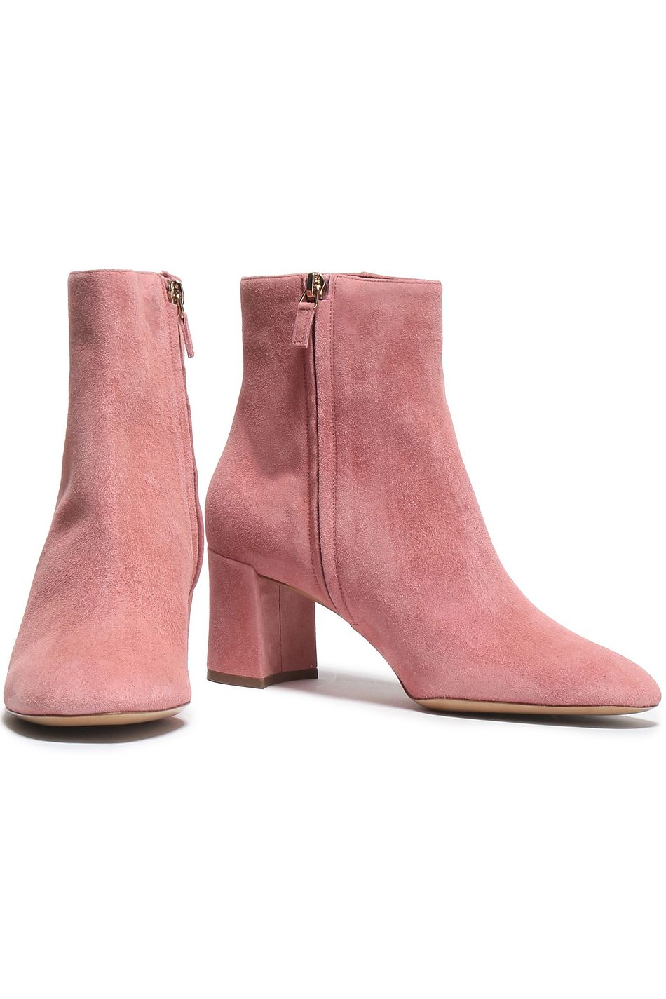 pink suede ankle boots