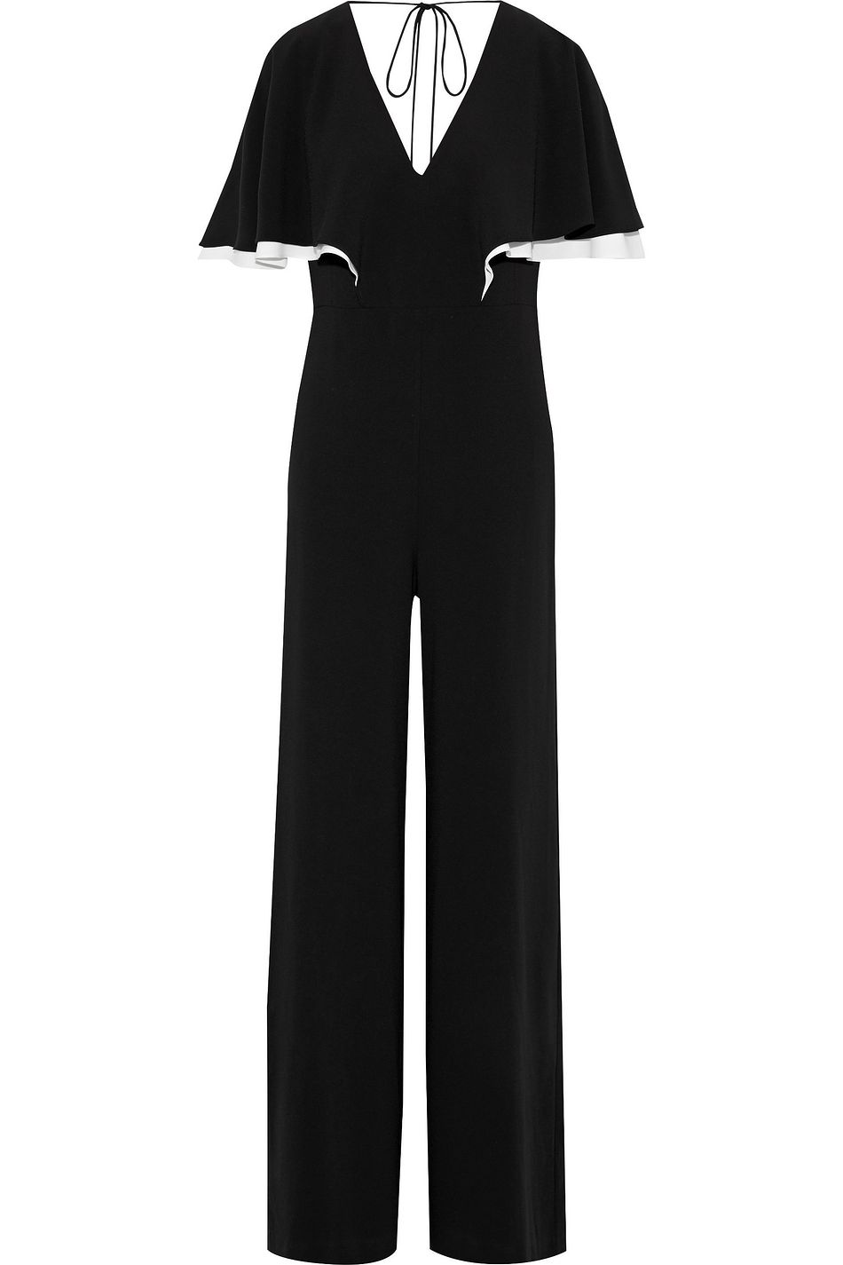 crepe jumpsuit with cape
