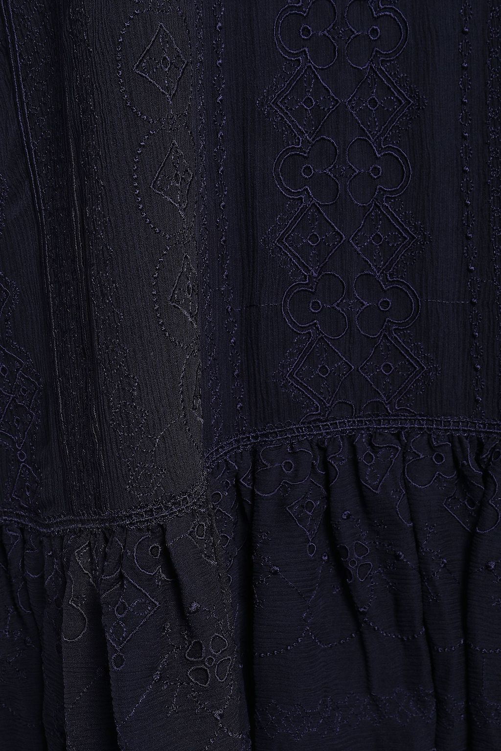 SIMKHAI Cutout embroidered crinkled-silk mini dress