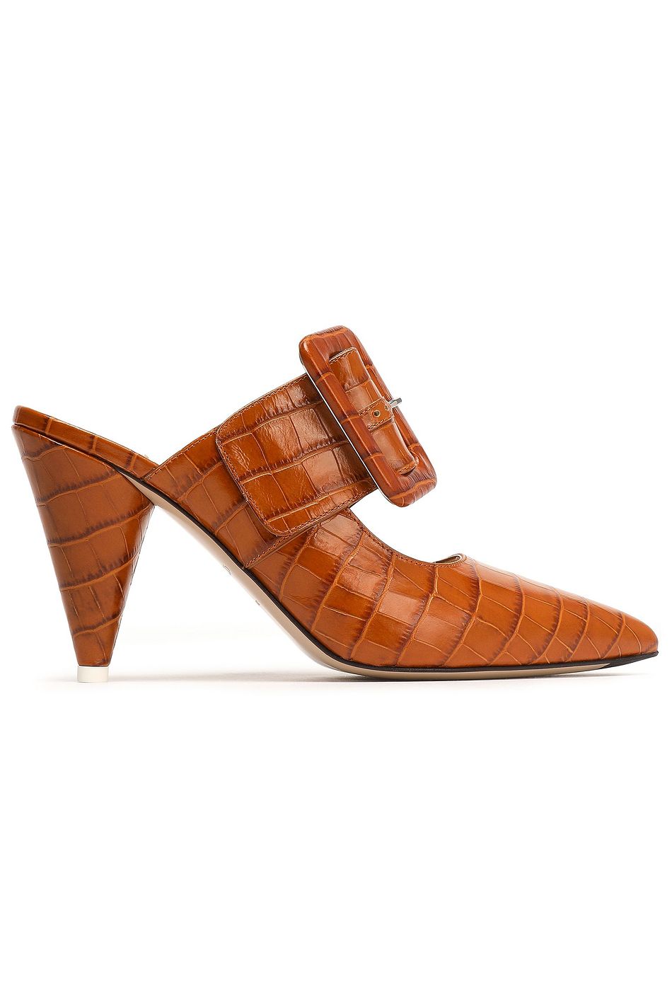 brown croc mules
