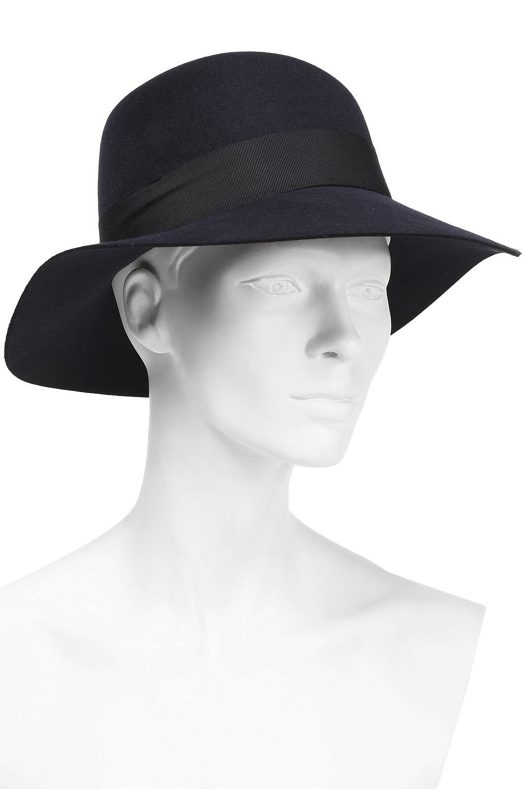 MAISON MICHEL Virginie grosgrain-trimmed rabbit-felt fedora