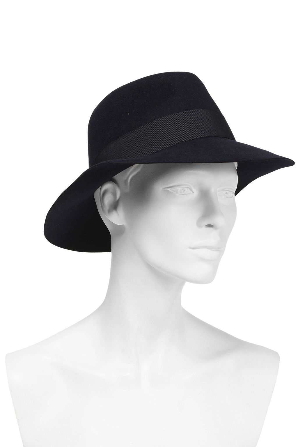 MAISON MICHEL Henrietta grosgrain-trimmed rabbit-felt fedora