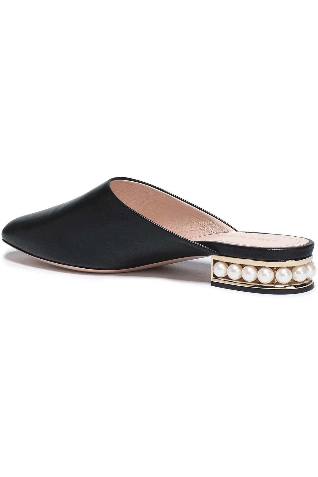 NICHOLAS KIRKWOOD Casati faux pearl-embellished leather mules