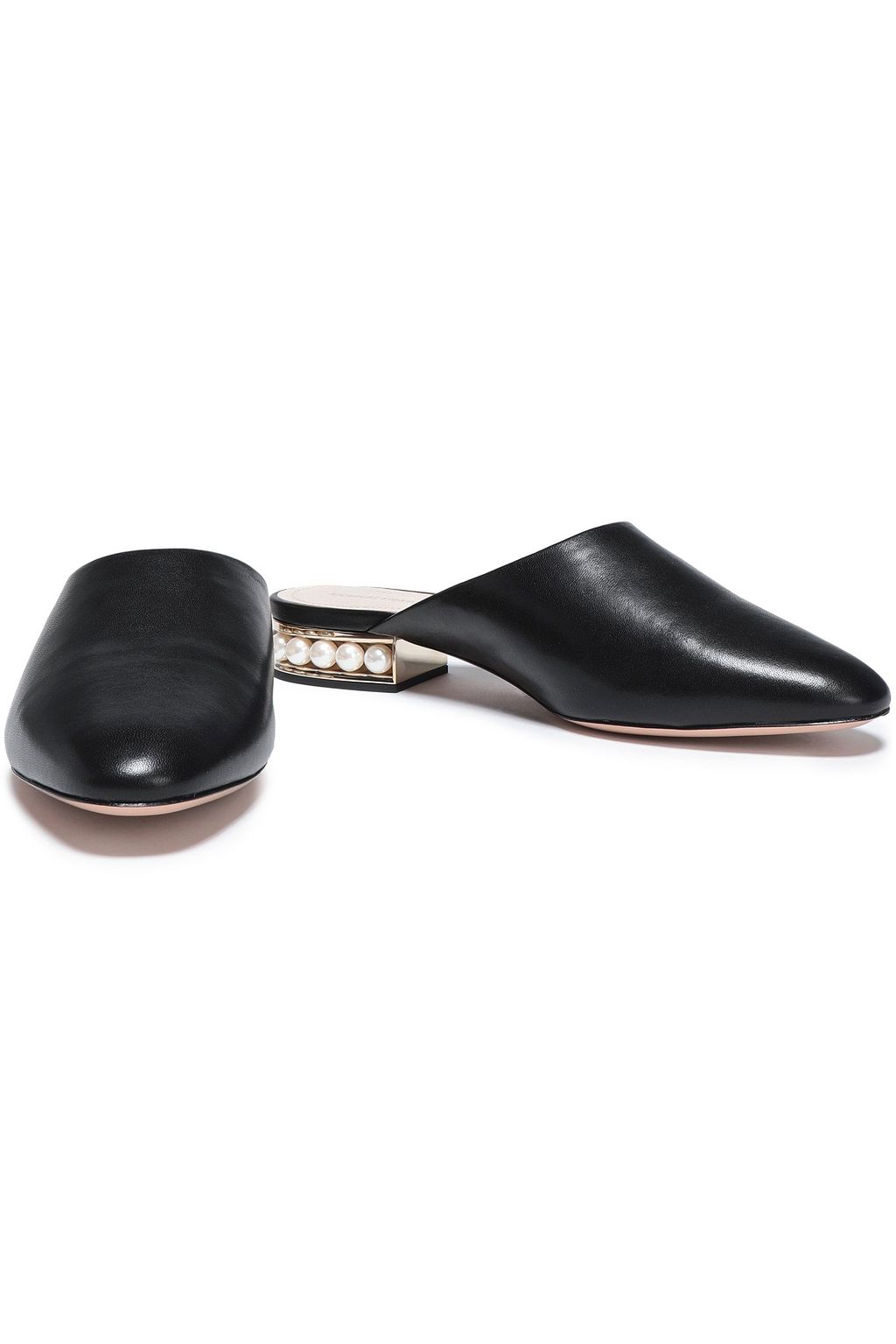 NICHOLAS KIRKWOOD Casati faux pearl-embellished leather mules