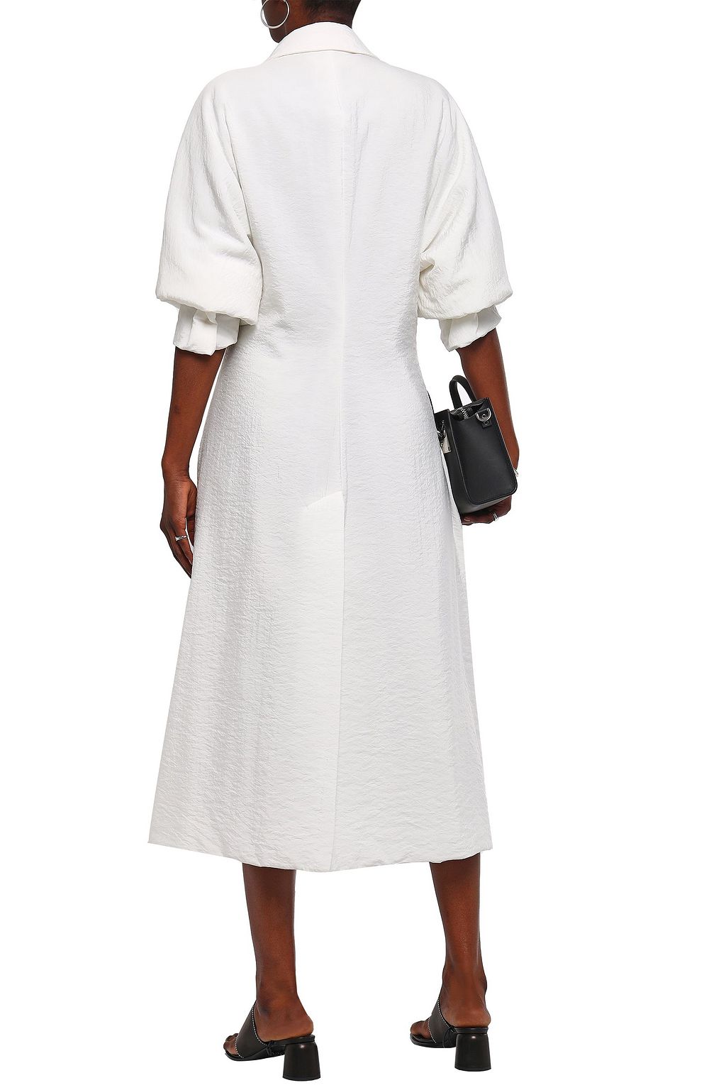 JIL SANDER Crinkled silk-blend coat
