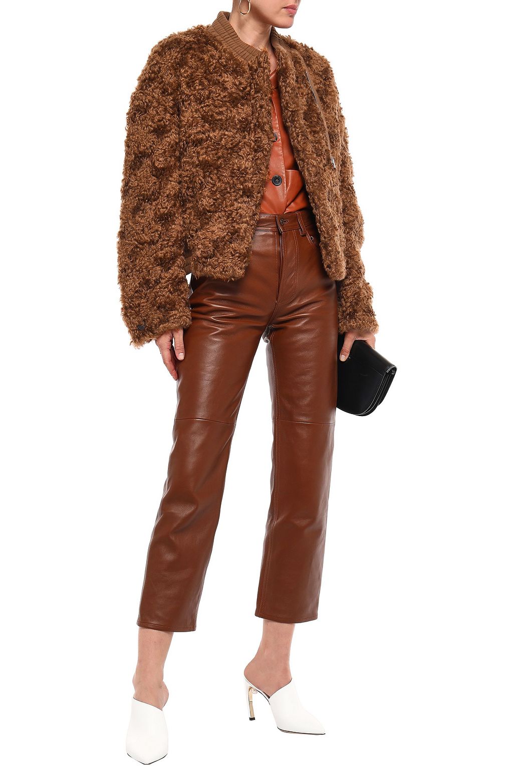 JIL SANDER Mohair and cotton-blend shearling coat
