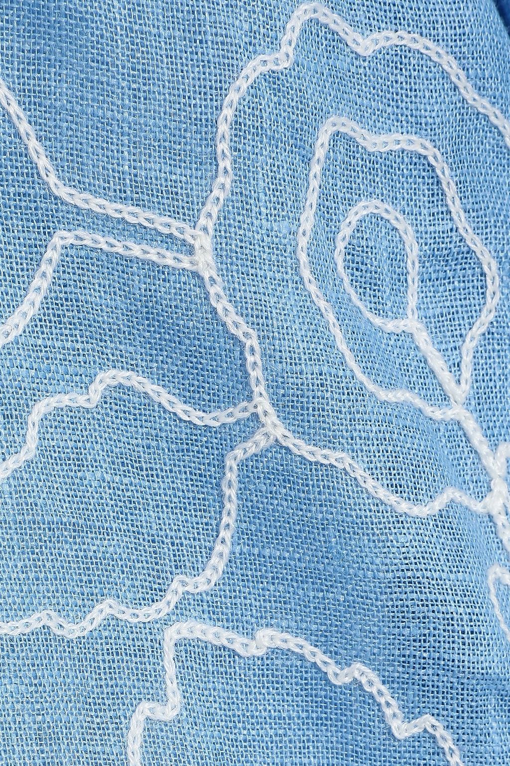 ELEVEN MARCH11 Lily embroidered linen-gauze top