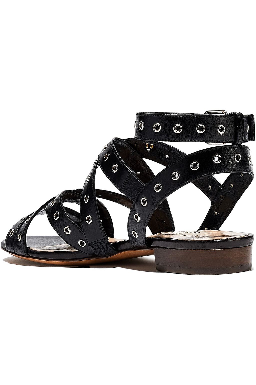 VALENTINO GARAVANI アイレット付き レザー サンダル
