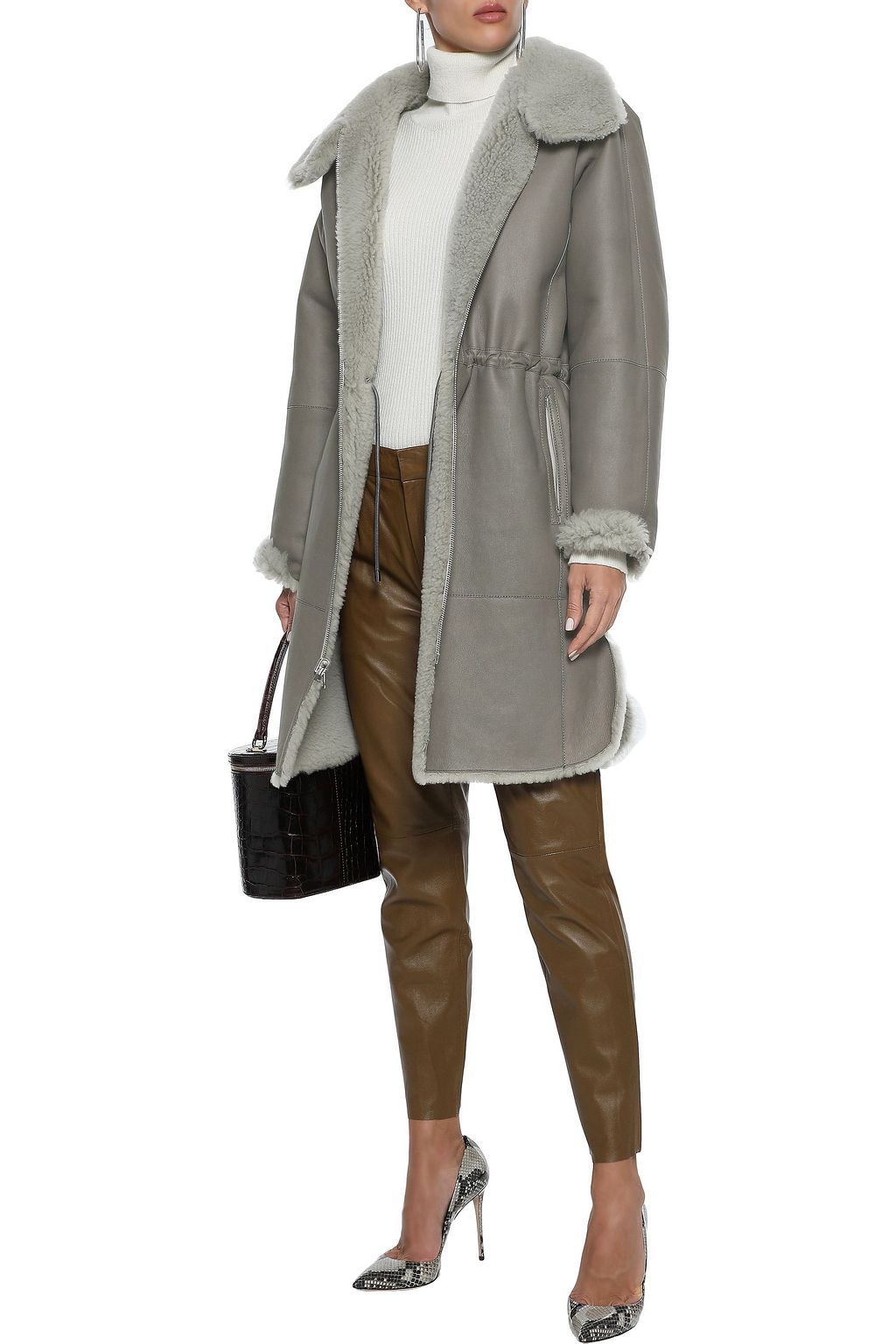 YVES SALOMON Reversible shearling and leather coat