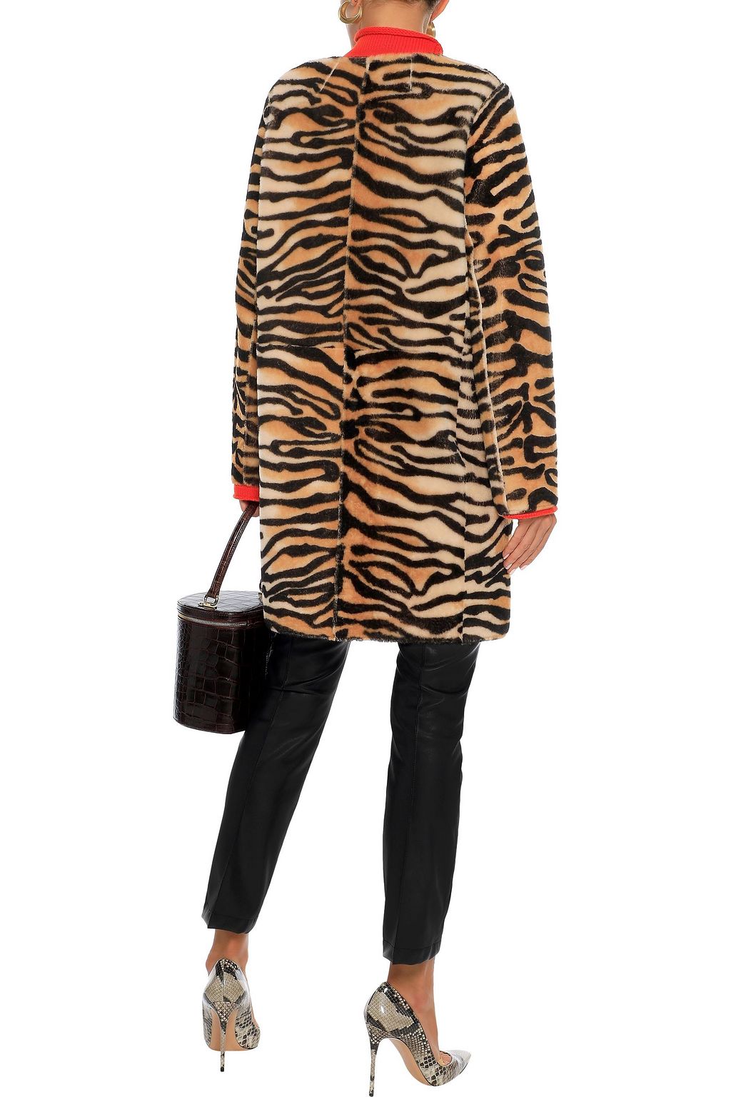 YVES SALOMON Reversible tiger-print shearling coat