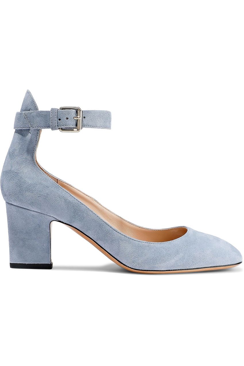 blue suede mary janes