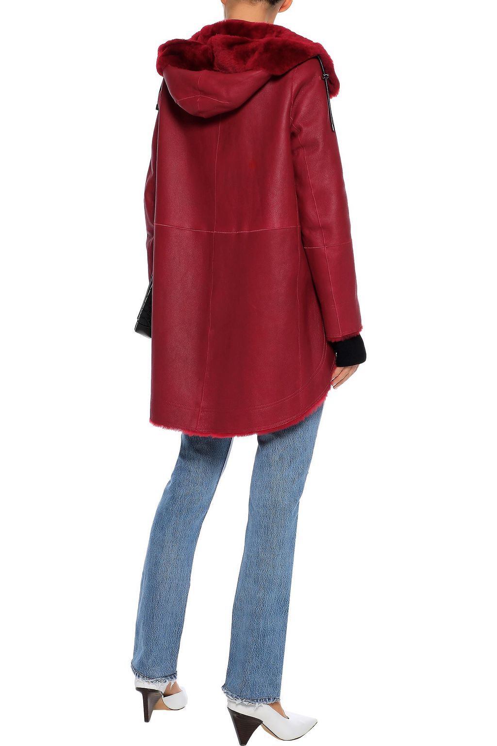 YVES SALOMON Reversible shearling hooded coat