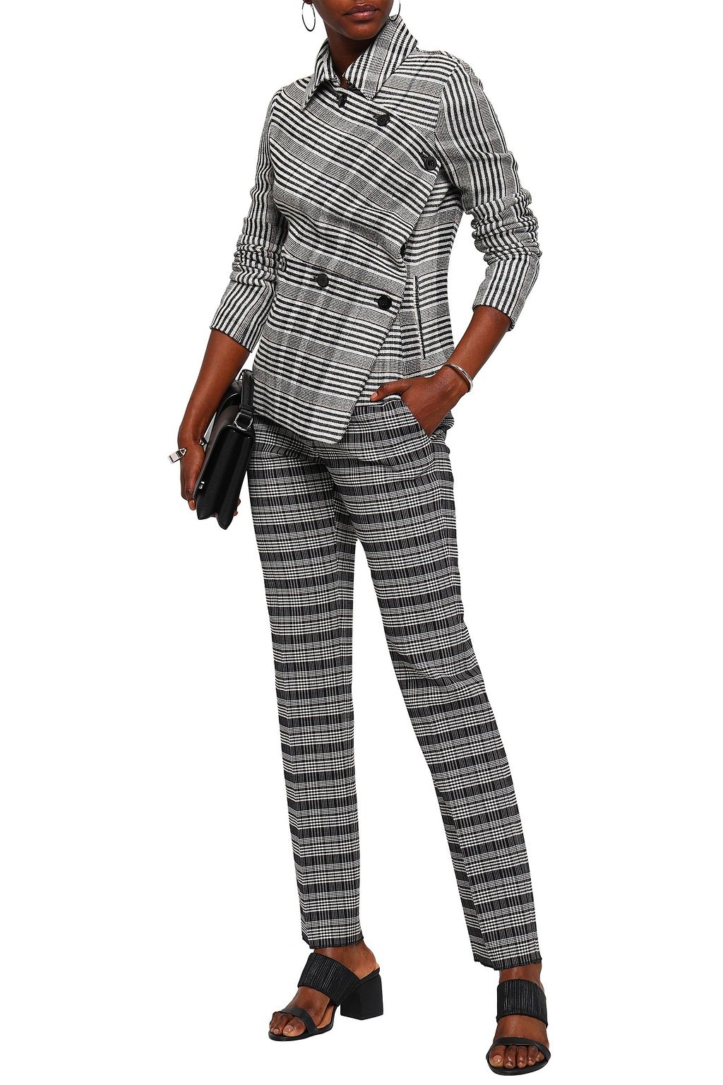 JIL SANDER Prince of Wales checked wool-blend blazer