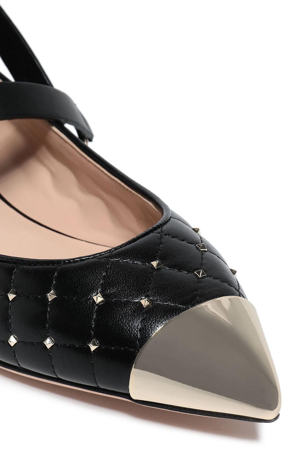 VALENTINO GARAVANI Studded quilted point-toe flats