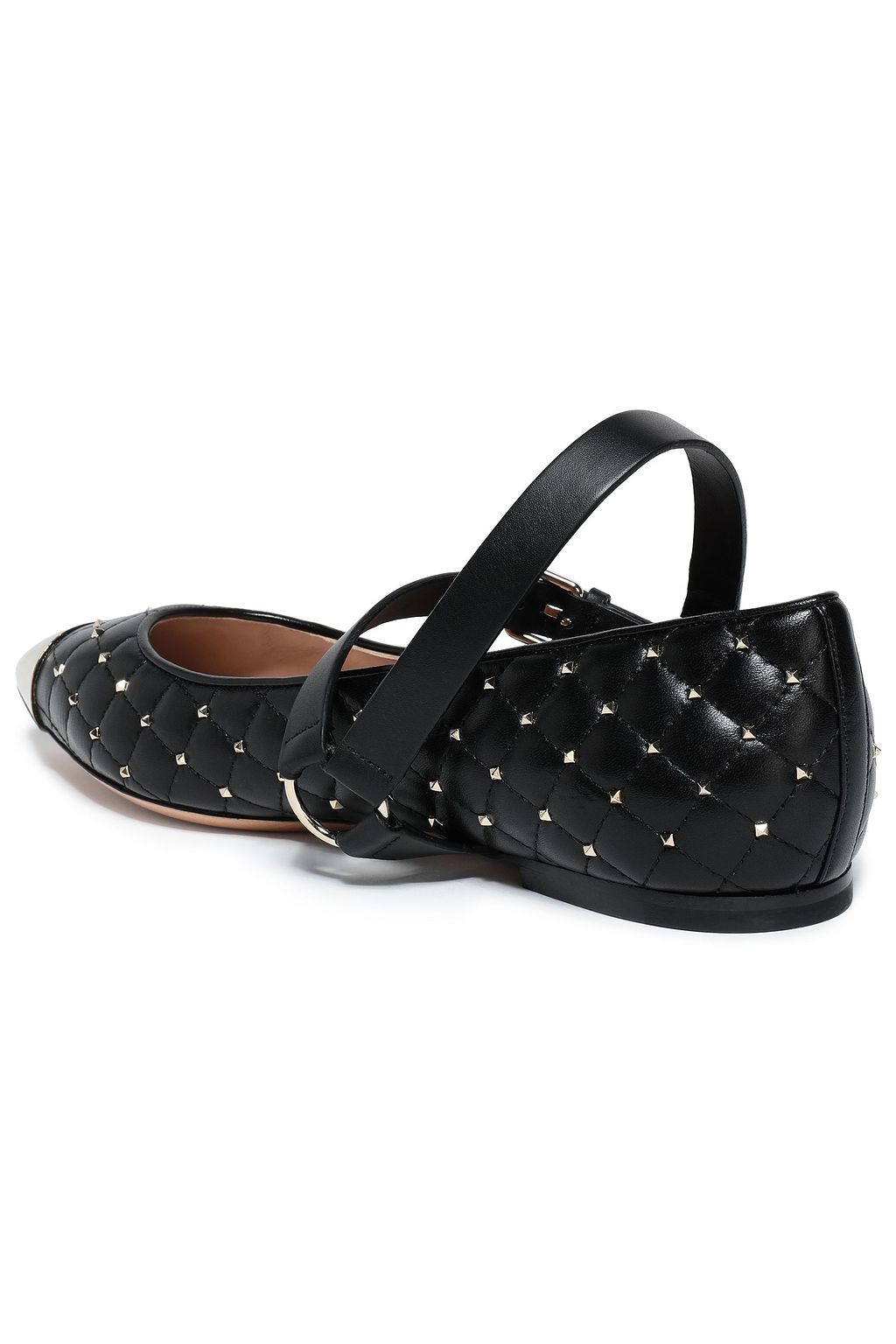 VALENTINO GARAVANI Studded quilted point-toe flats