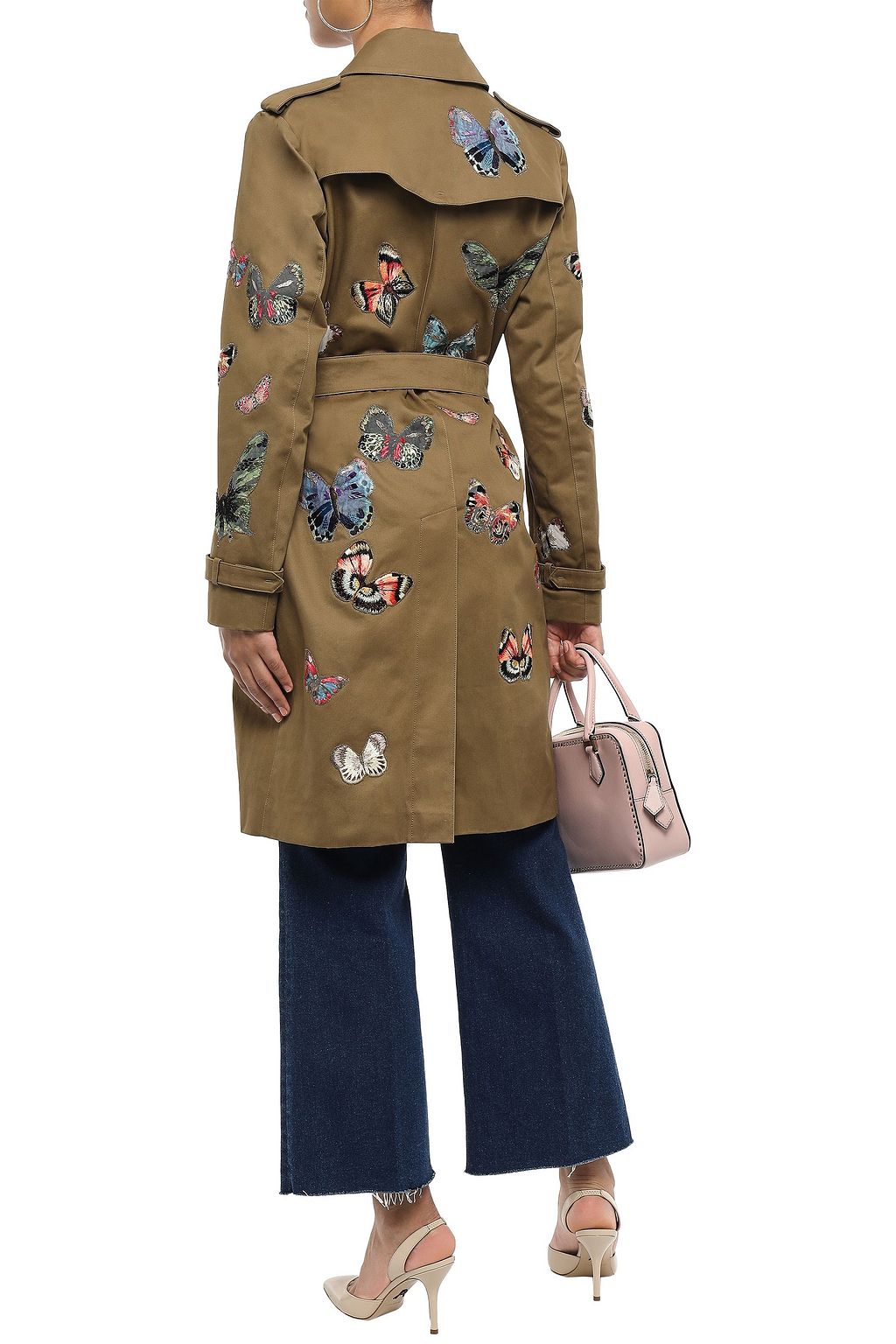 VALENTINO GARAVANI Embroidered cotton-gabardine trench coat