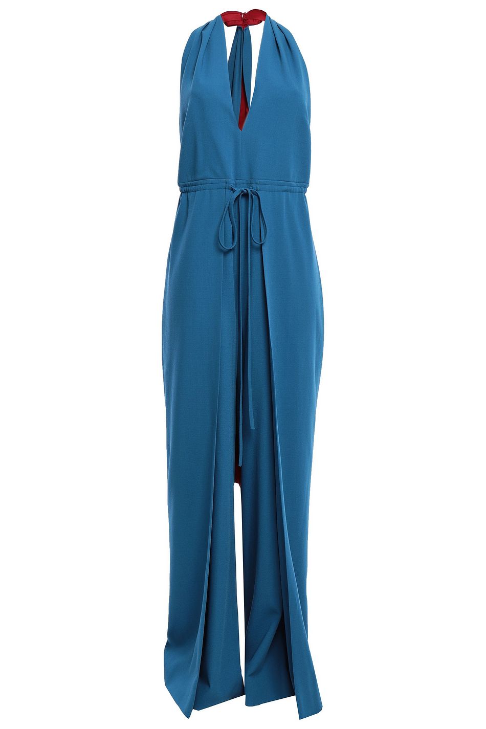 blue halter neck jumpsuit