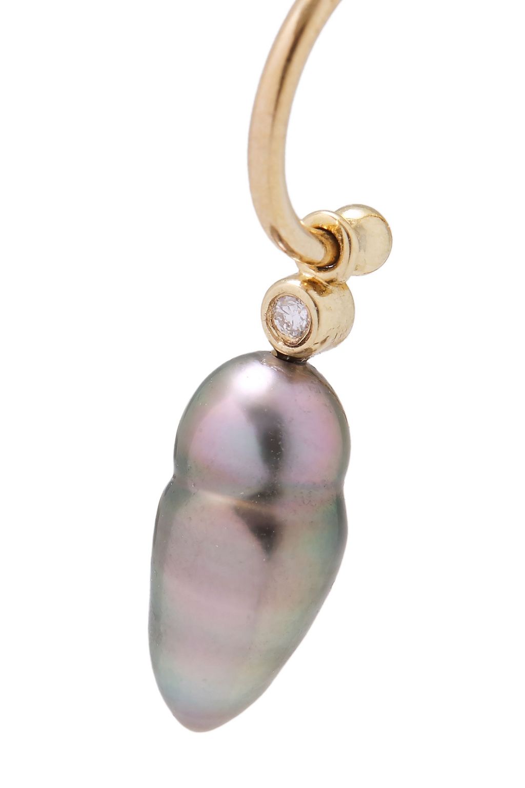 MIZUKI 14-karat gold diamond and pearl earring