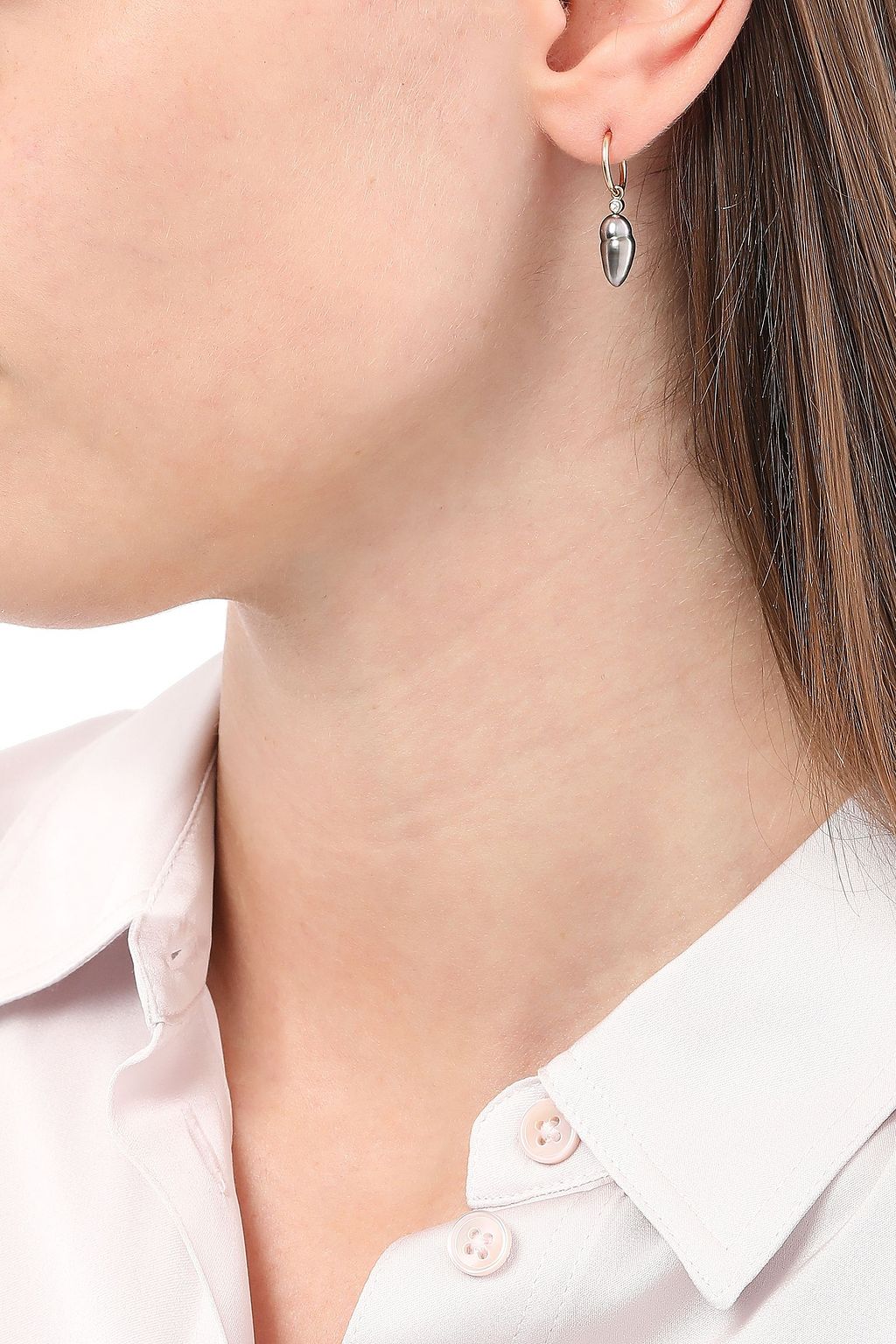 MIZUKI 14-karat gold diamond and pearl earring