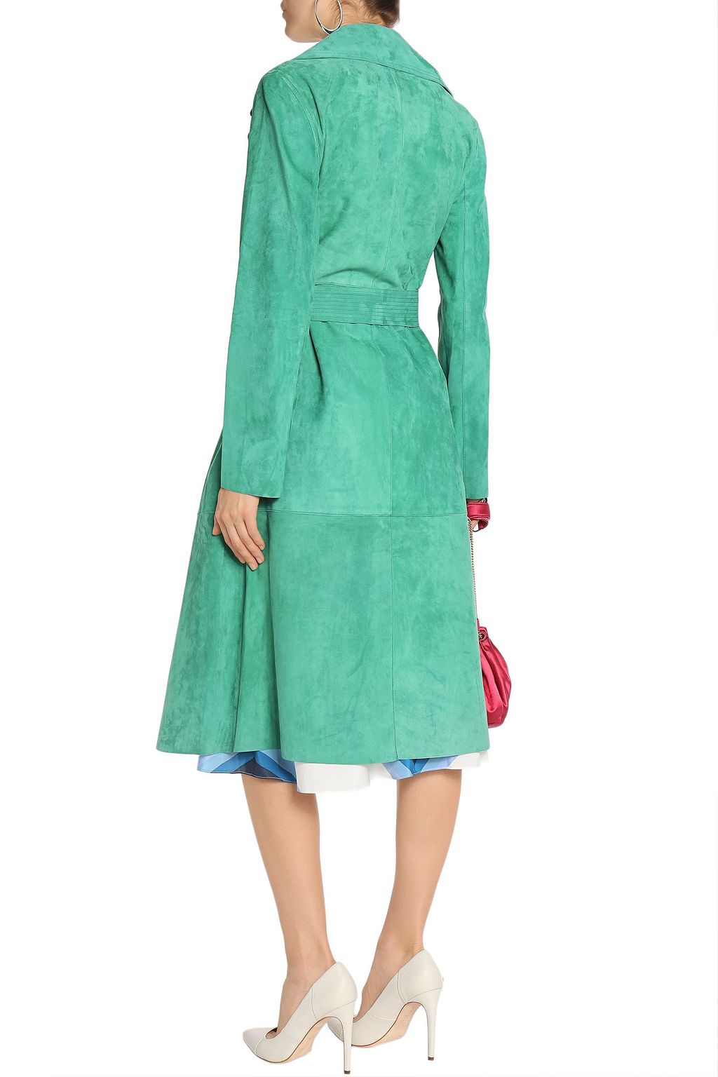 DIANE VON FURSTENBERG Belted wrap suede coat