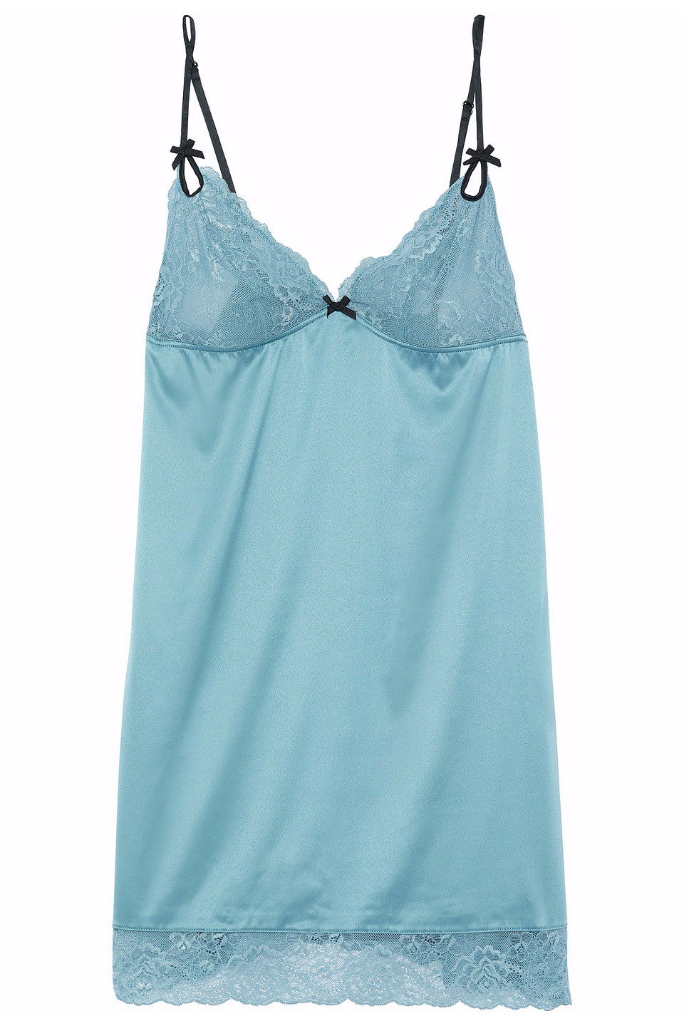 Zoe lace-paneled satin chemise